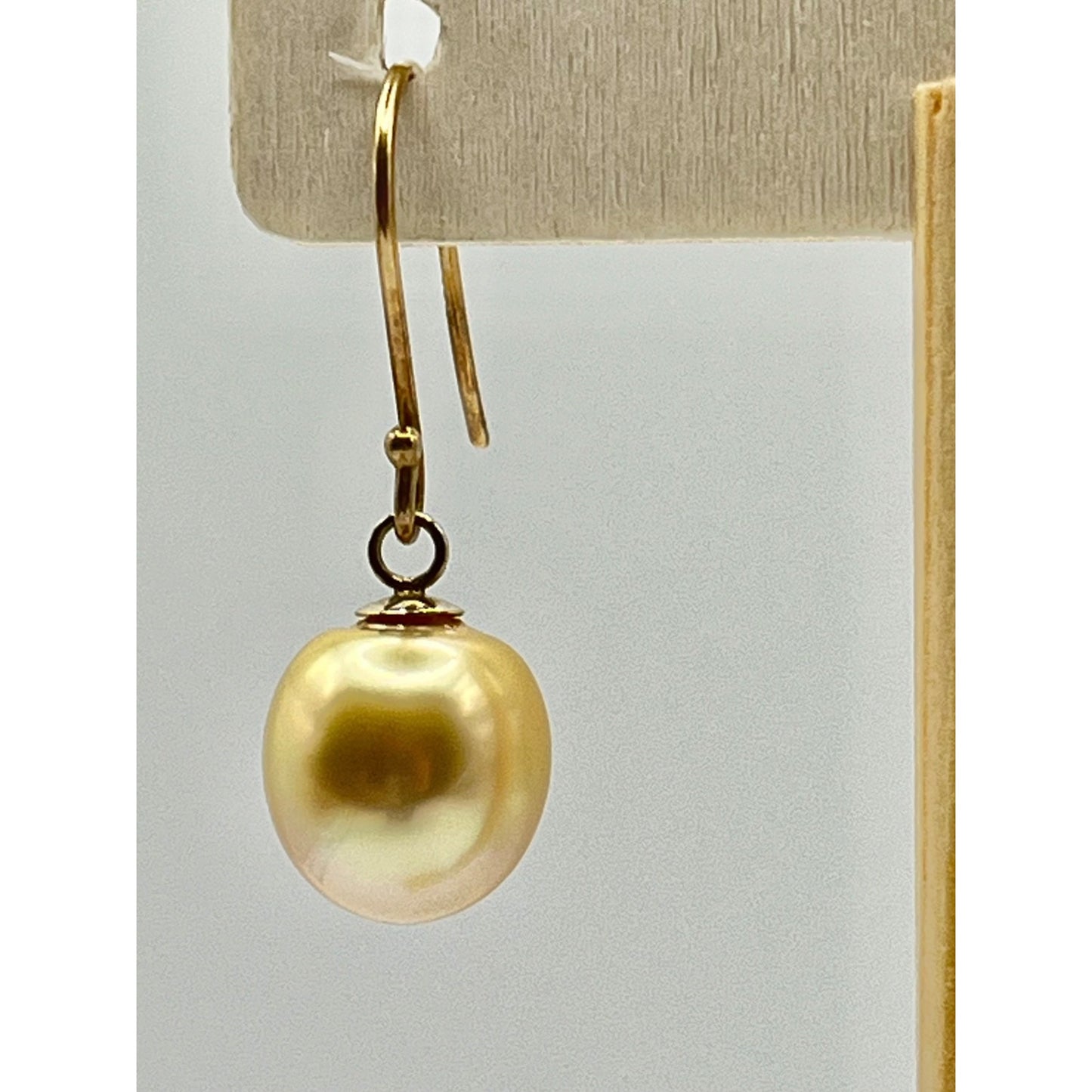 925 Sterling Silver Gold Vermeil Golden Freshwater Pearls Dangle Drop Earrings