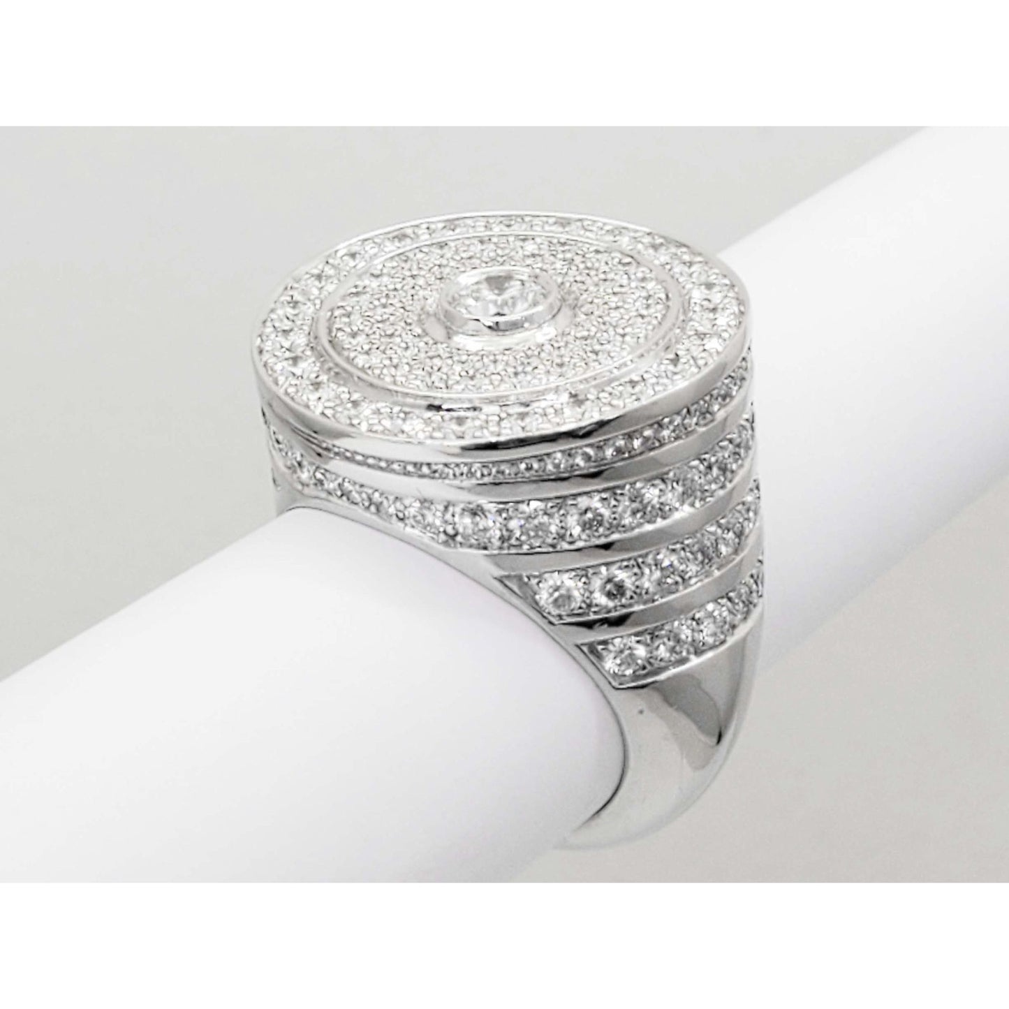 4.01 ctw Natural Earth Mined Diamond Halo Style Dome Ring Platinum Size 10.5