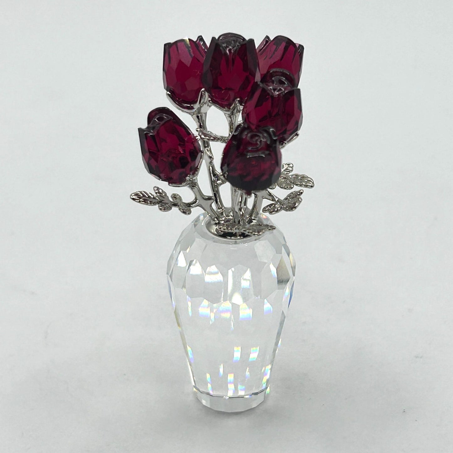 Swarovski Crystal 627098 Red Roses In Box With Certificate