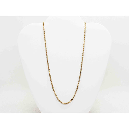 Michael Anthony Designer 2.9mm Wide Hollow Rope Chain Necklace 14k Gold 18" Long