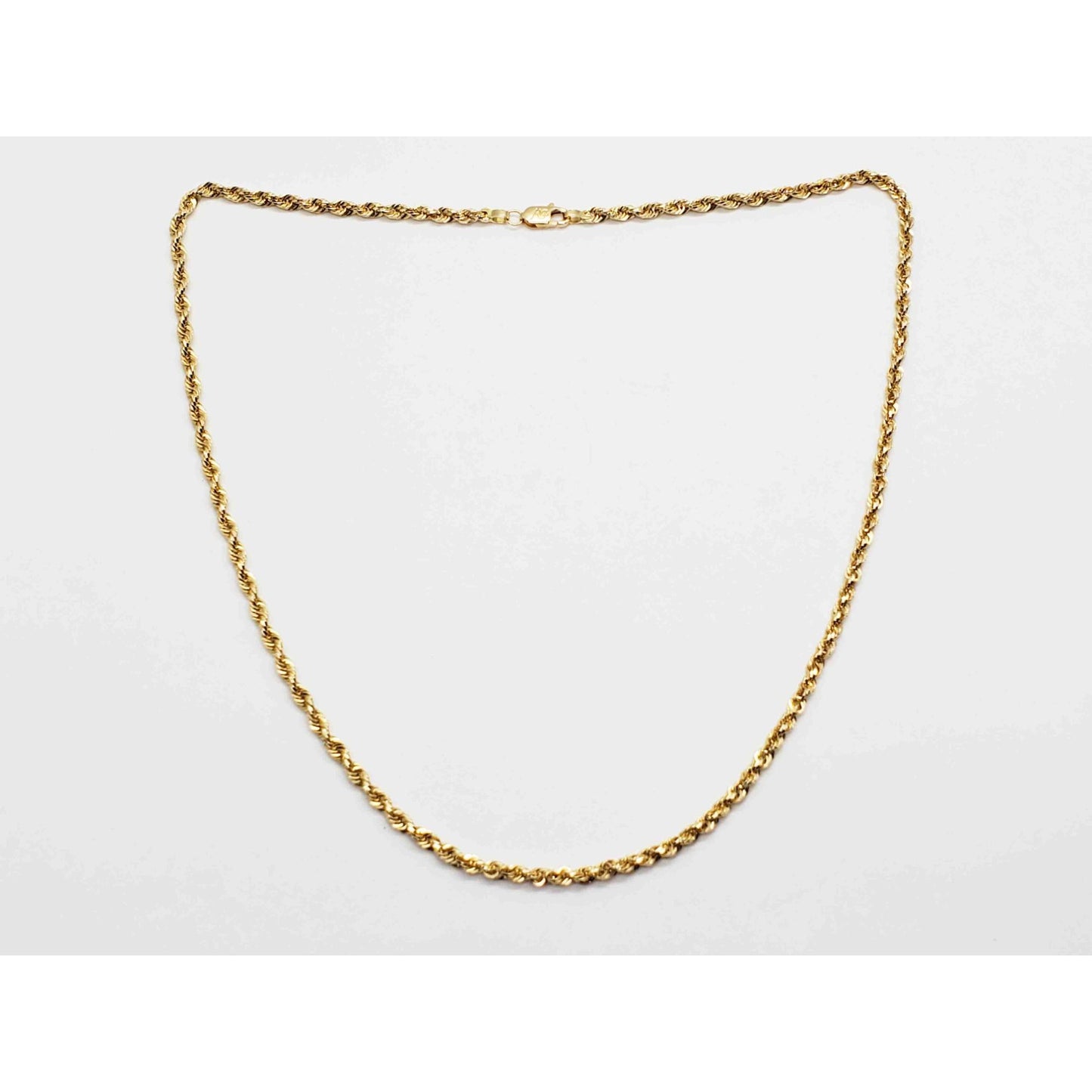 Michael Anthony Designer 2.9mm Wide Hollow Rope Chain Necklace 14k Gold 18" Long