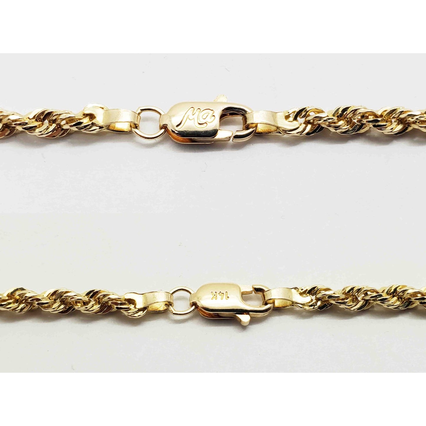 Michael Anthony Designer 2.9mm Wide Hollow Rope Chain Necklace 14k Gold 18" Long