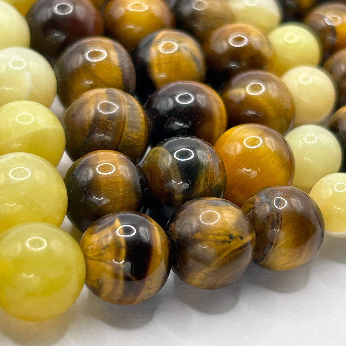 Jay King Mine Find Tigers Eye Yellow Opal 10-Strand 16.5" Necklace 925 Sterling