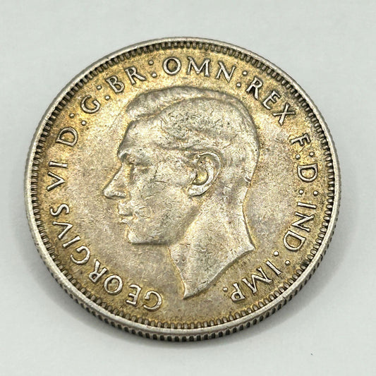 Australia 1940, Florin, Silver - KGVI, Commonwealth, Melbourne Kangaroo KEY 1