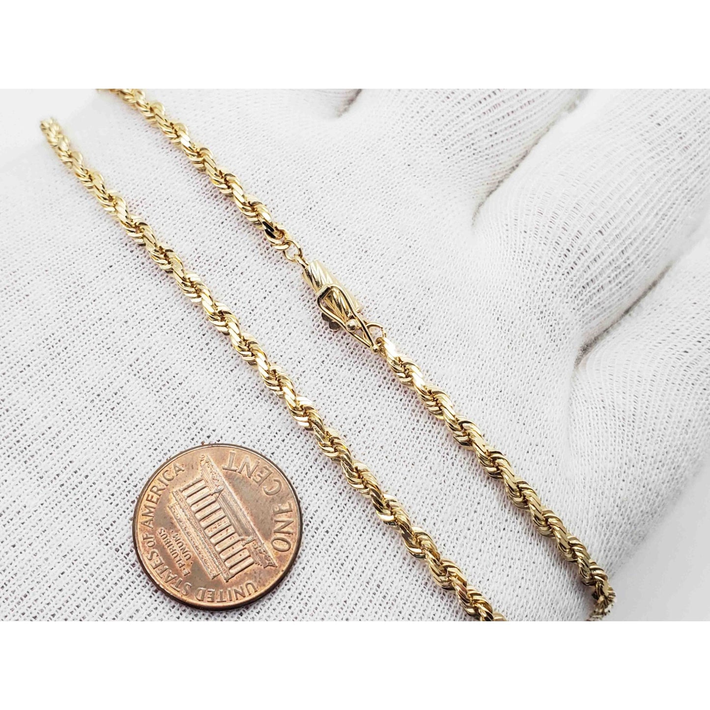 Michael Anthony 3.1mm Wide Rope Chain Necklace 14k Gold 20" Long