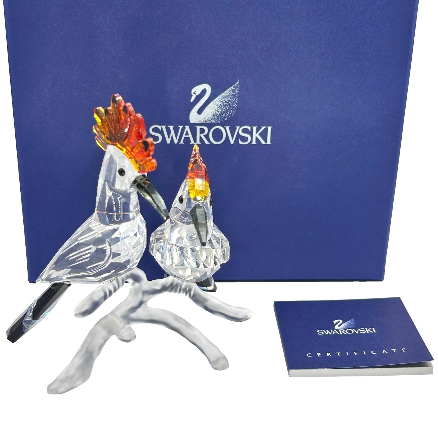 Swarovski Crystal 925080 Hoopoes on Branch w 1 Box & COA - No Stickers