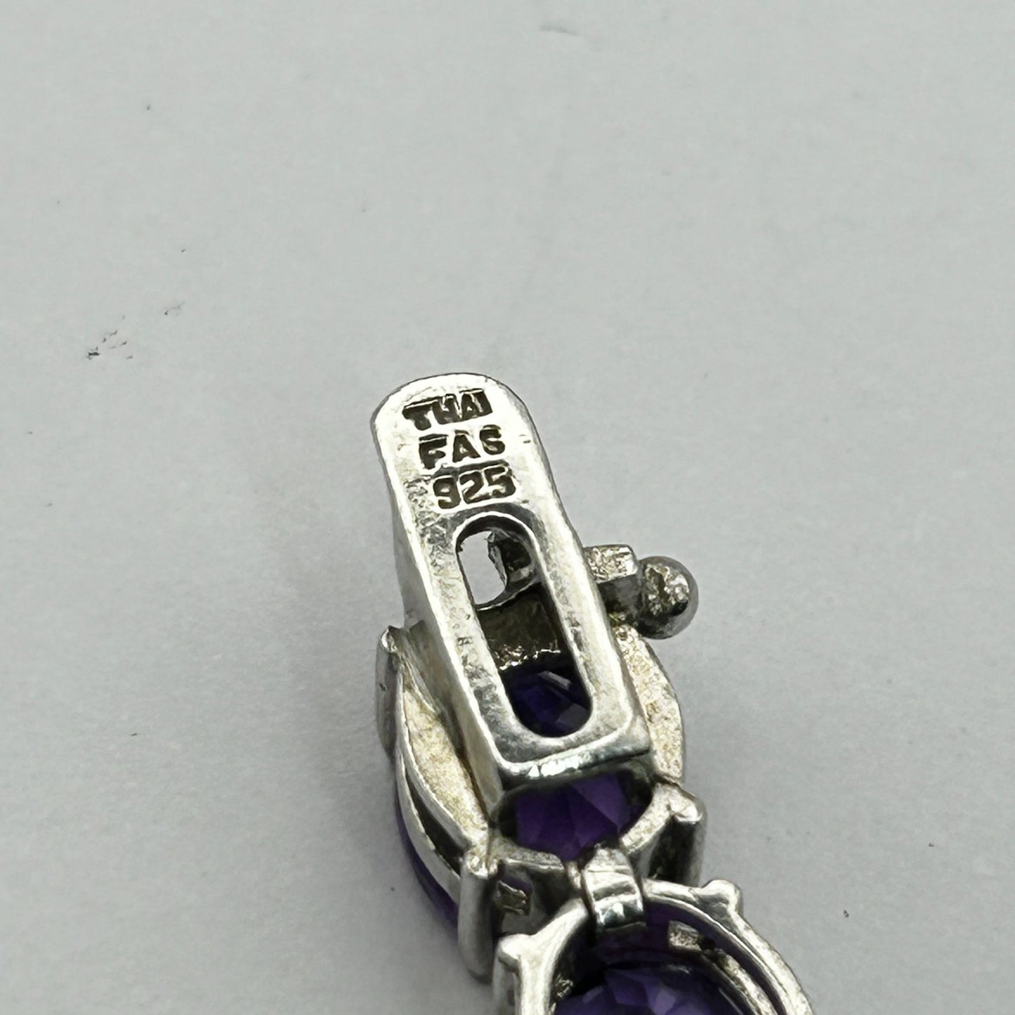 Amethyst/Sterling Dahlia Gemstone 7.5" Tennis Bracelet - 20 Stones