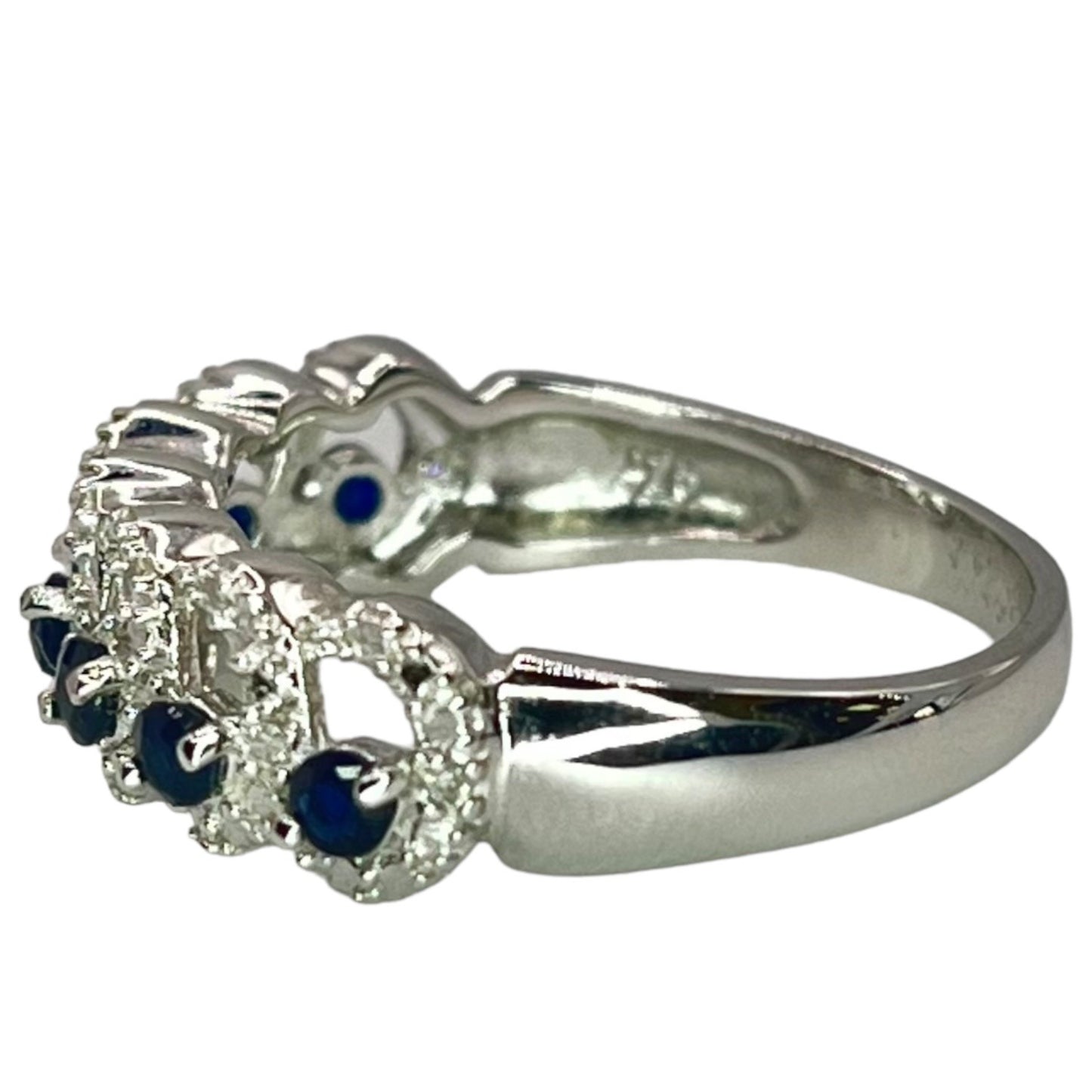 Bradford Exchange 925 Sterling Silver Blue Sapphire CZ Size 9 Ring Formal