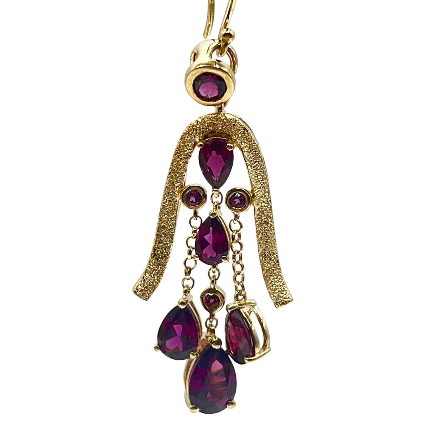 Dalia Pink Tourmaline Sterling Silver Gold Vermeil Dangle Chandelier Earrings