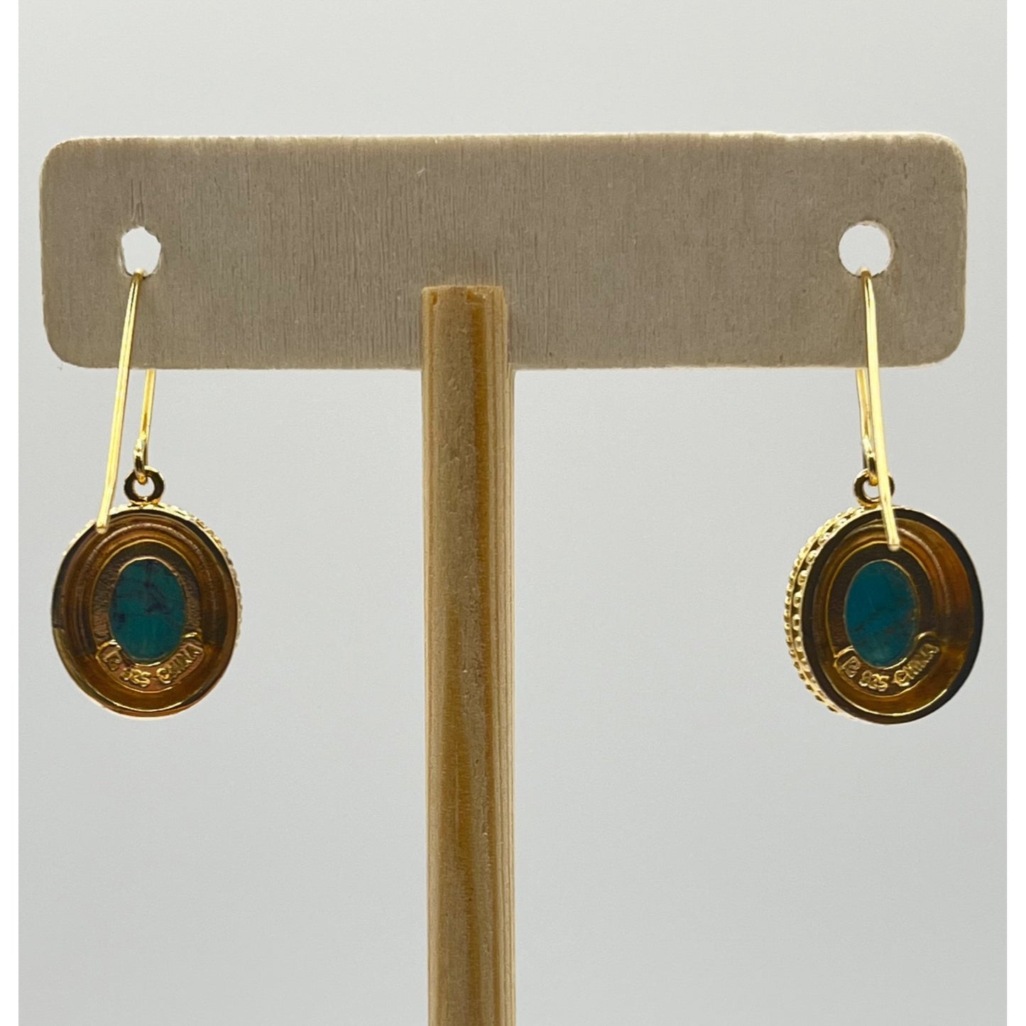 Ross Simons Sterling Silver Gold Layered Turquoise Dangle Earrings Southwestern