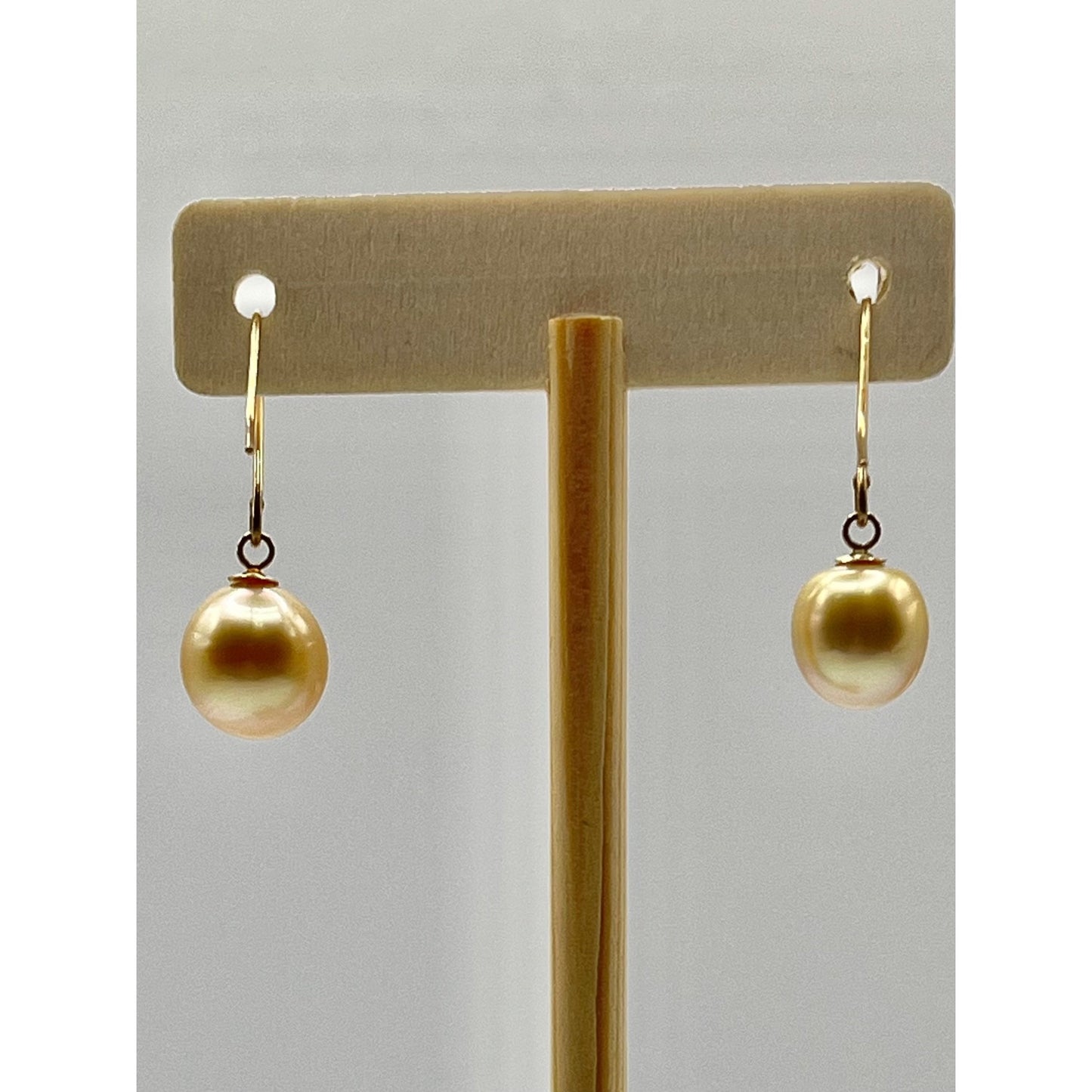 925 Sterling Silver Gold Vermeil Golden Freshwater Pearls Dangle Drop Earrings