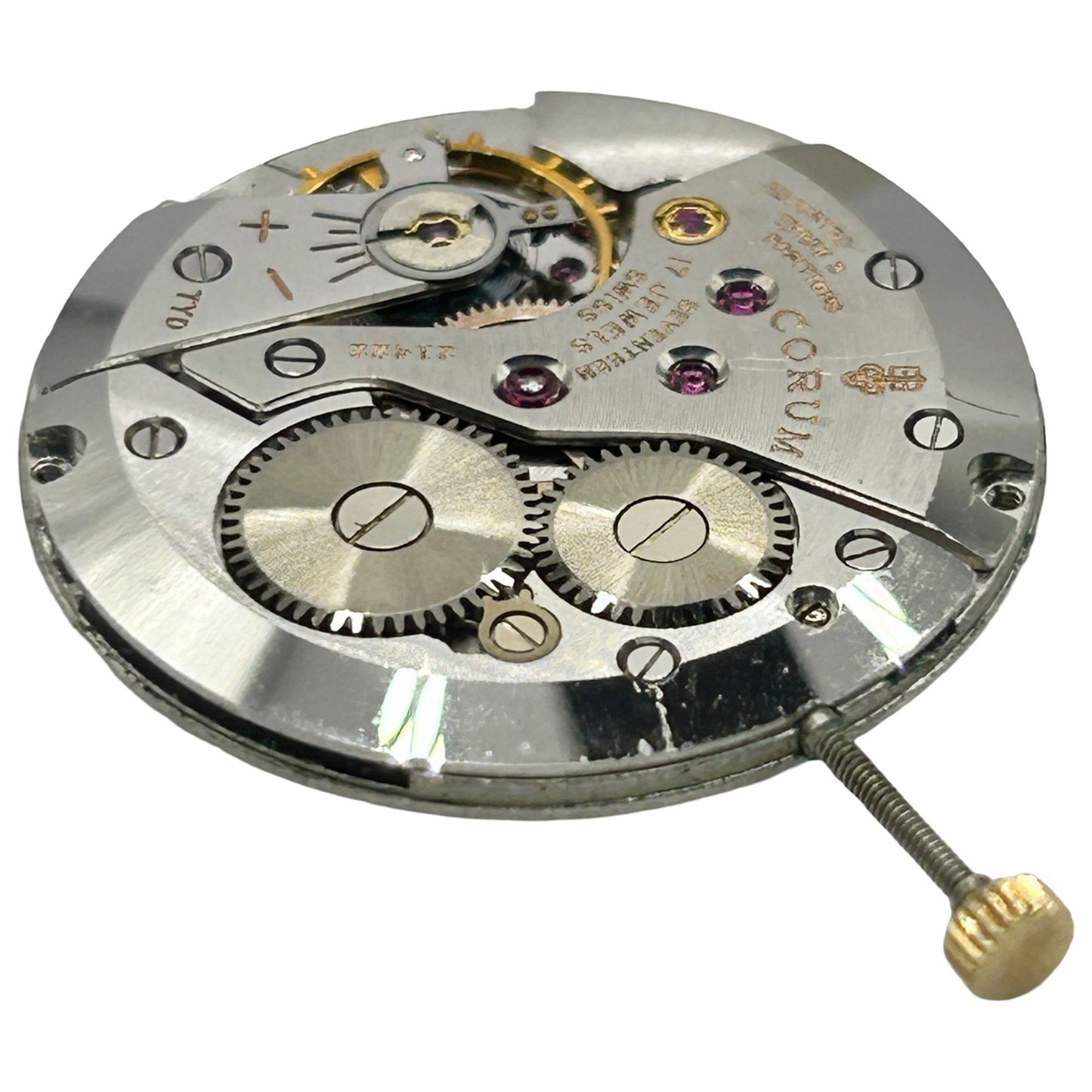 Corum Manual Wind Mechanical Watch Movement + Dial - 17 Jewels - WORKING