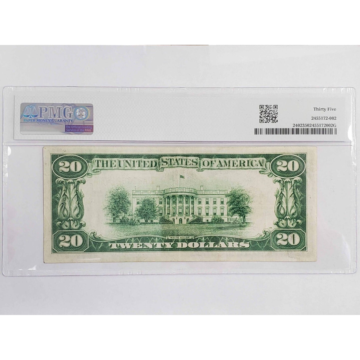 1928 $20 Gold Certificate #A19362146A PMG 35 Choice Very Fine