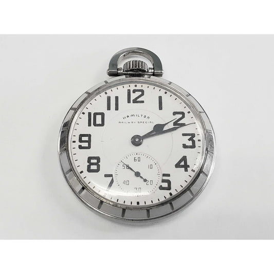 Vintage Hamilton 992B Railway Special Pocket Watch 16s 21 Jewels Stainless Steel