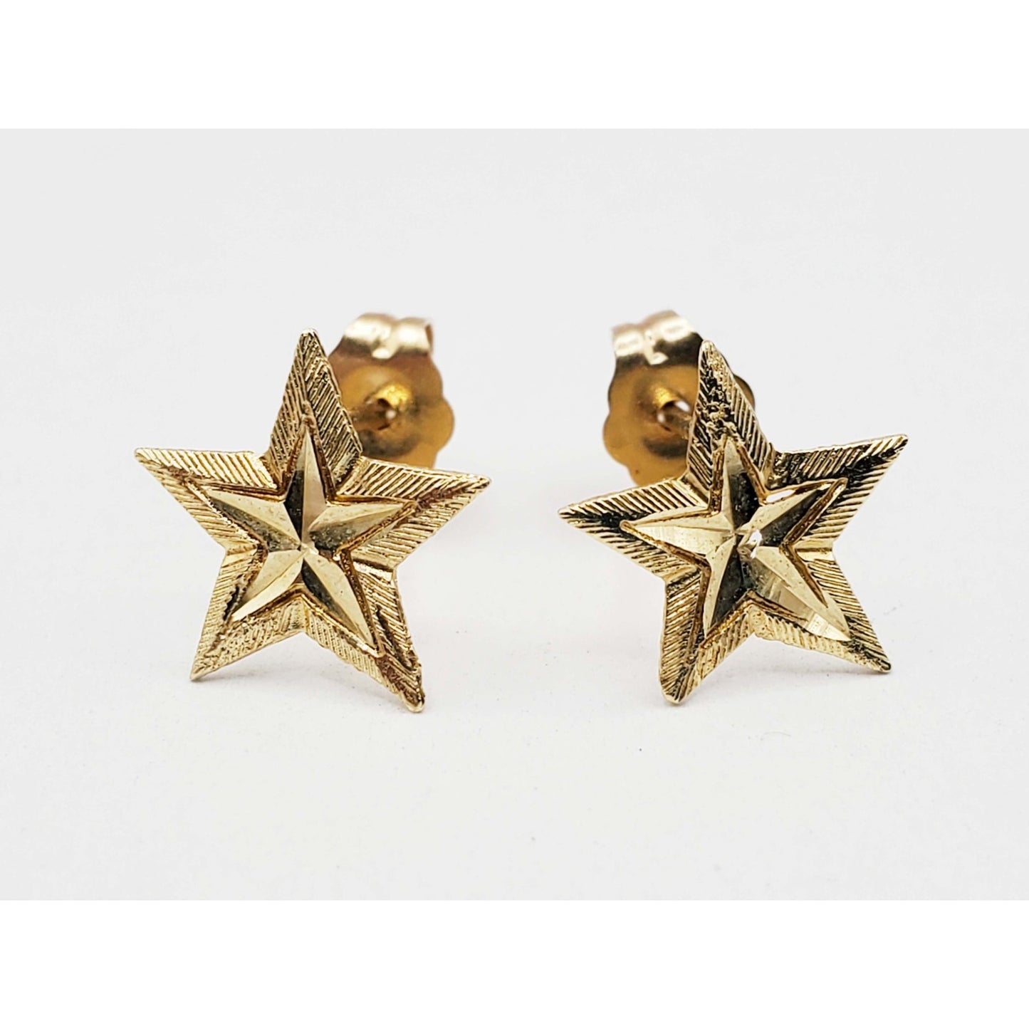 Five Point Star Stud Earrings 14k Gold
