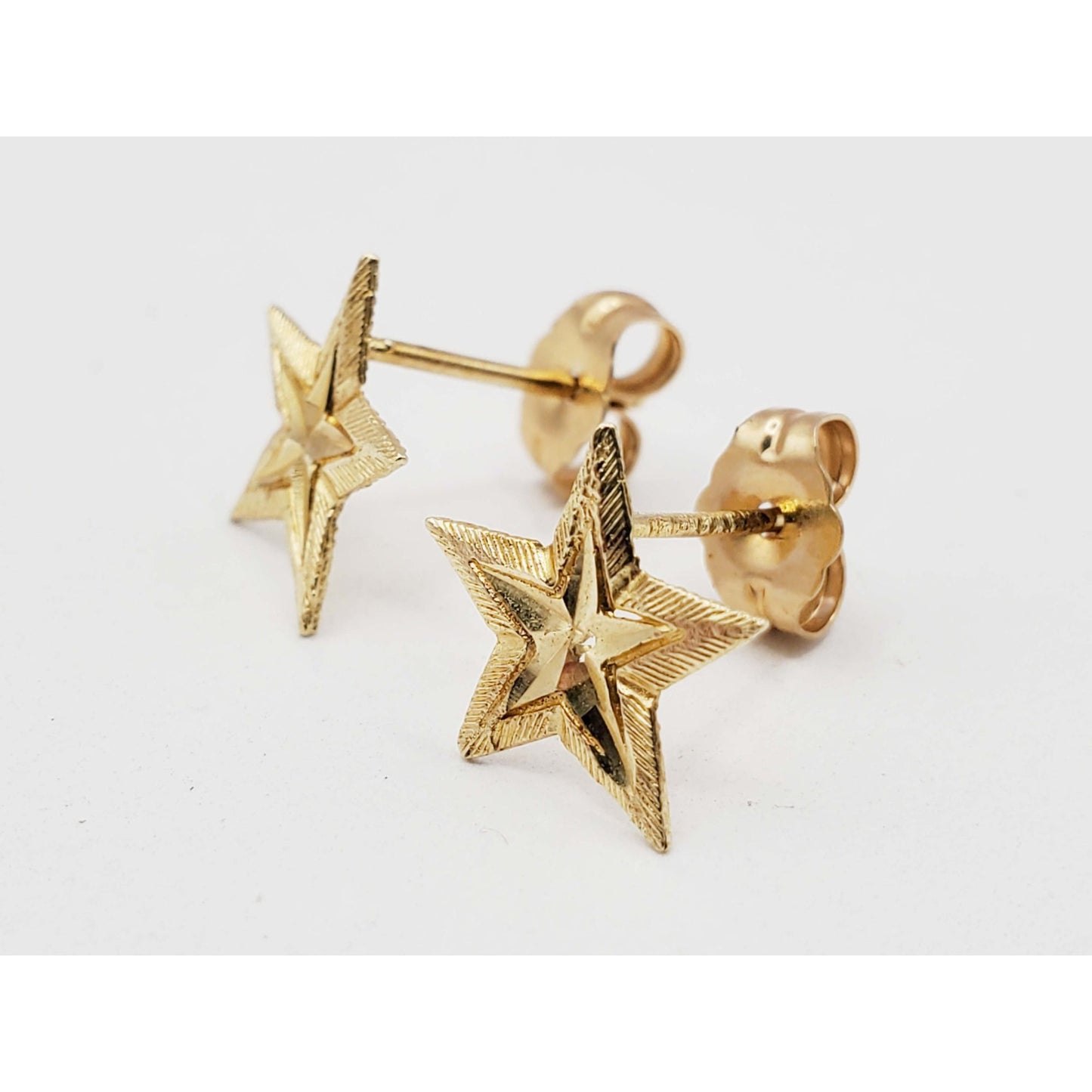 Five Point Star Stud Earrings 14k Gold