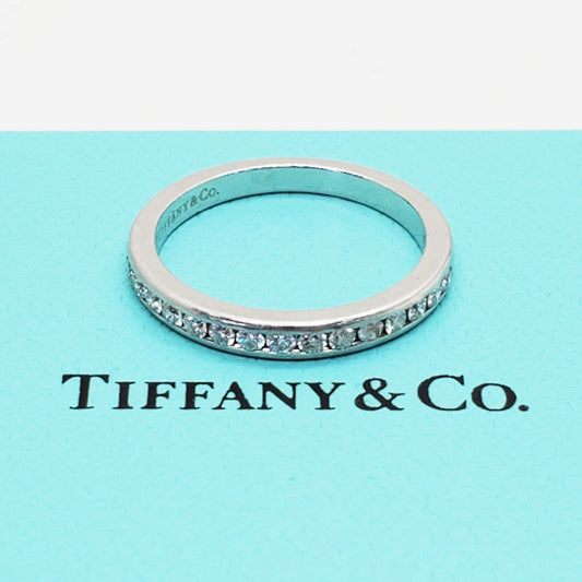 Tiffany & Co Tiffany Setting 0.21 ctw Diamond Wedding Band Platinum Size 5.5