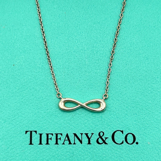 Tiffany & Co Sterling AG925 Silver Mini Infinity Pendant Necklace 17.5"