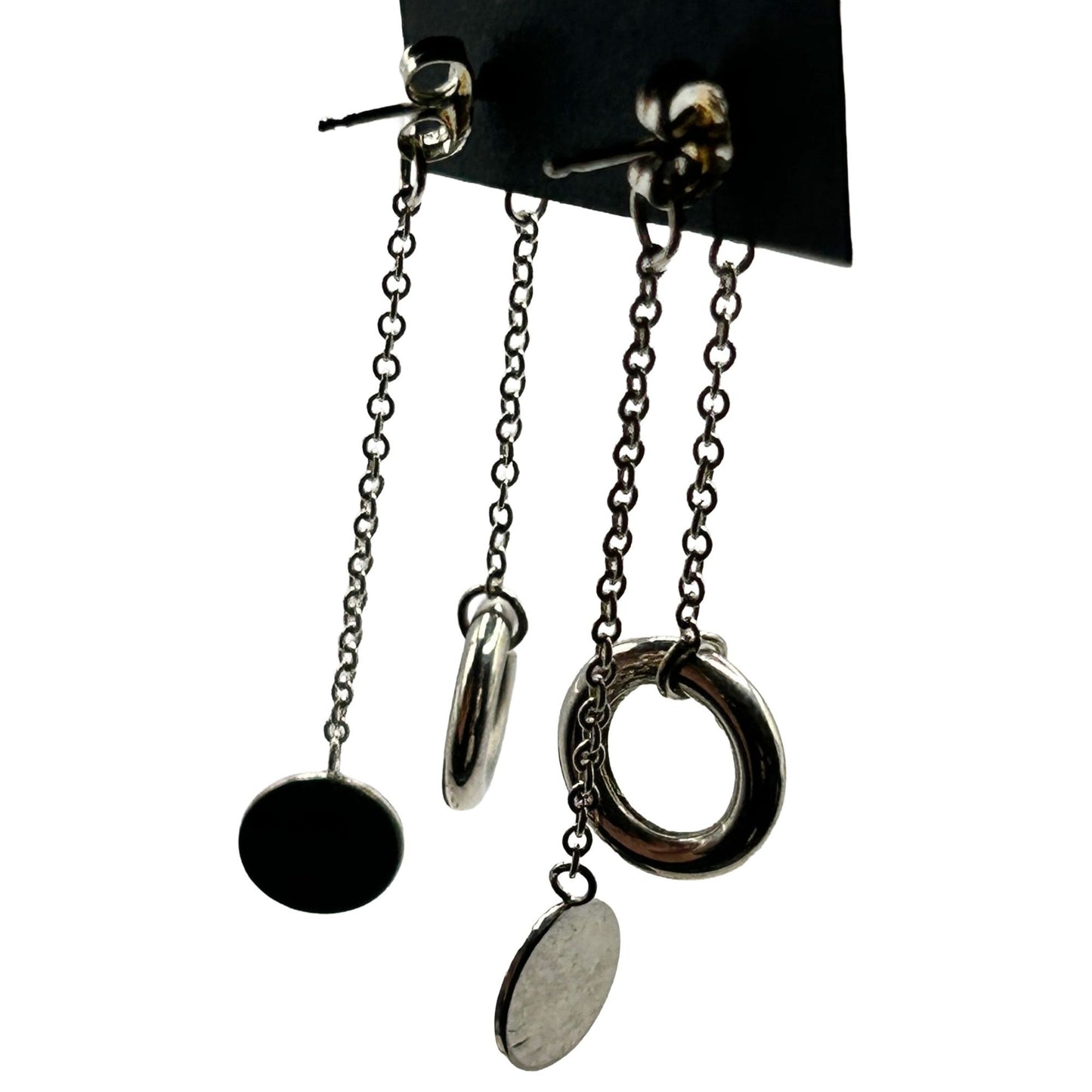 925 Sterling Silver Chain and Hoop Dangle/Drop Earrings