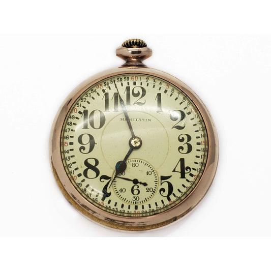 Vintage Hamilton 992 Double Roller Pocket Watch 16s 21 Jewels 10k Gold Filled