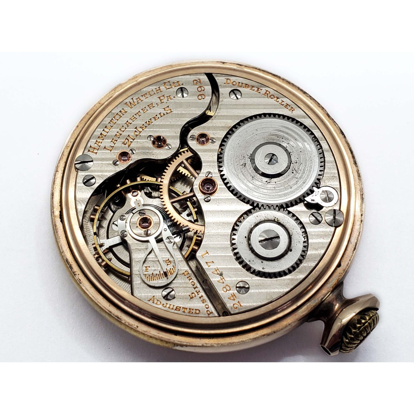 Vintage Hamilton 992 Double Roller Pocket Watch 16s 21 Jewels 10k Gold Filled