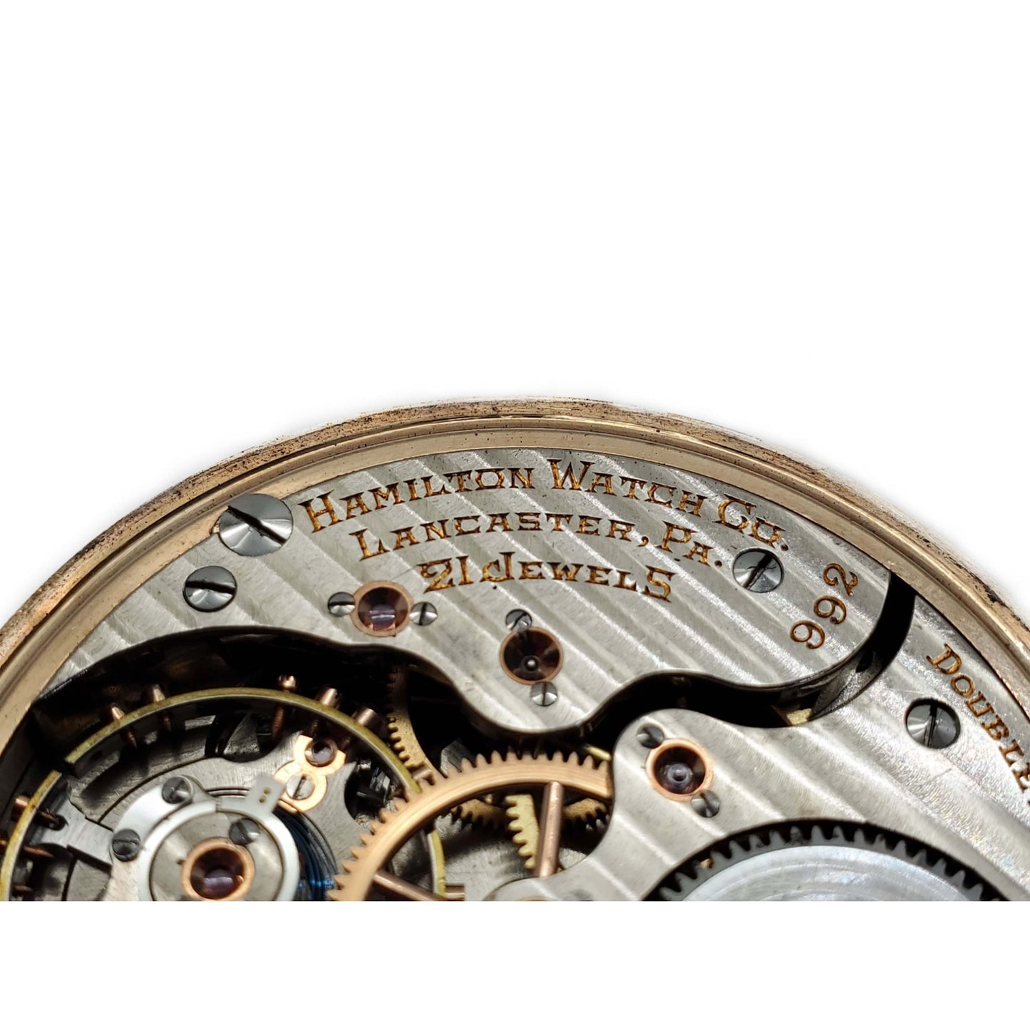 Vintage Hamilton 992 Double Roller Pocket Watch 16s 21 Jewels 10k Gold Filled