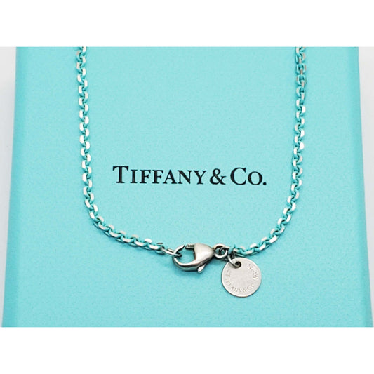 Tiffany & Co Blue Thin Sparkle Chain Necklace Sterling Silver 18" Long