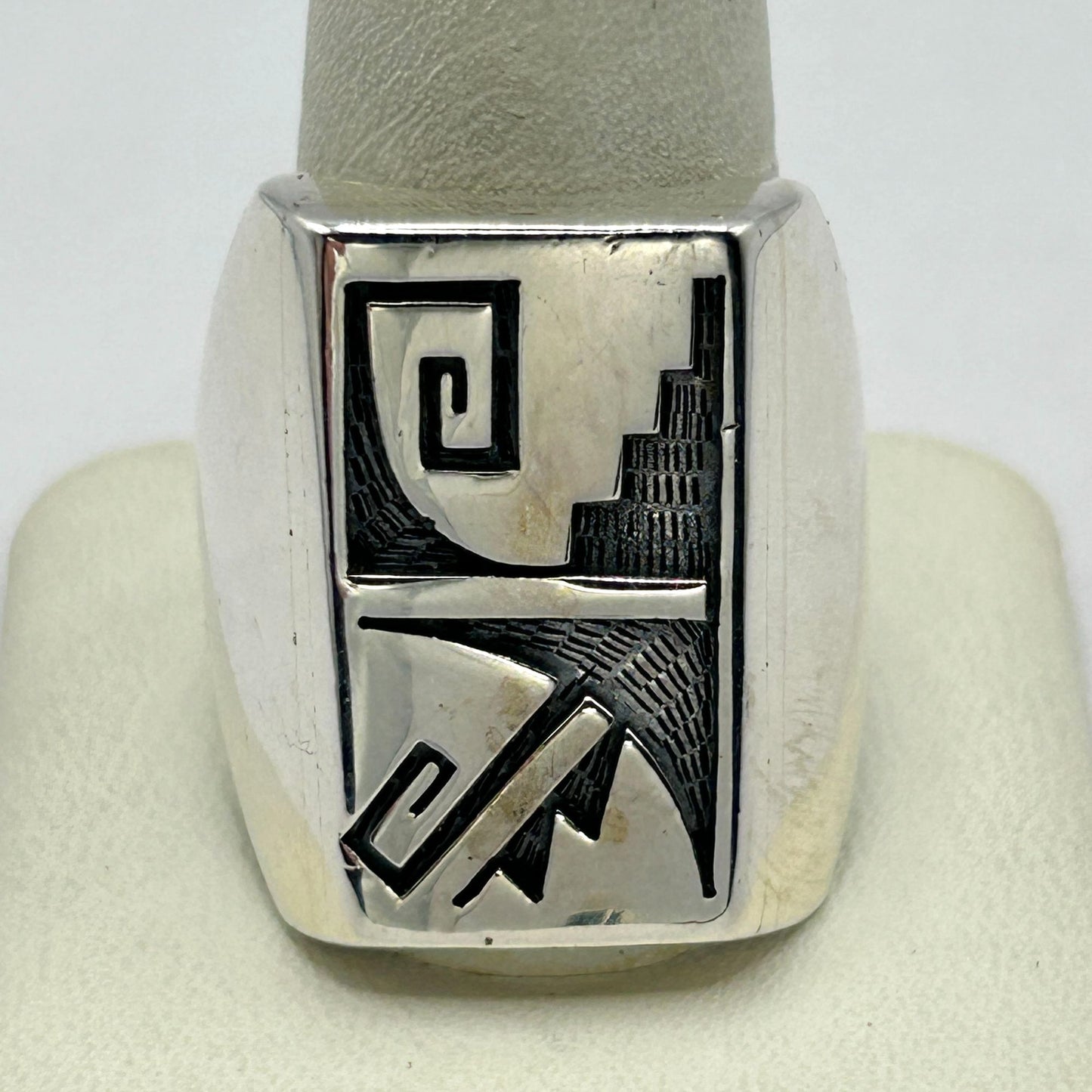 Handmade 925 Sterling Silver Southwestern Style Ring - Unknown Designer, Size 11