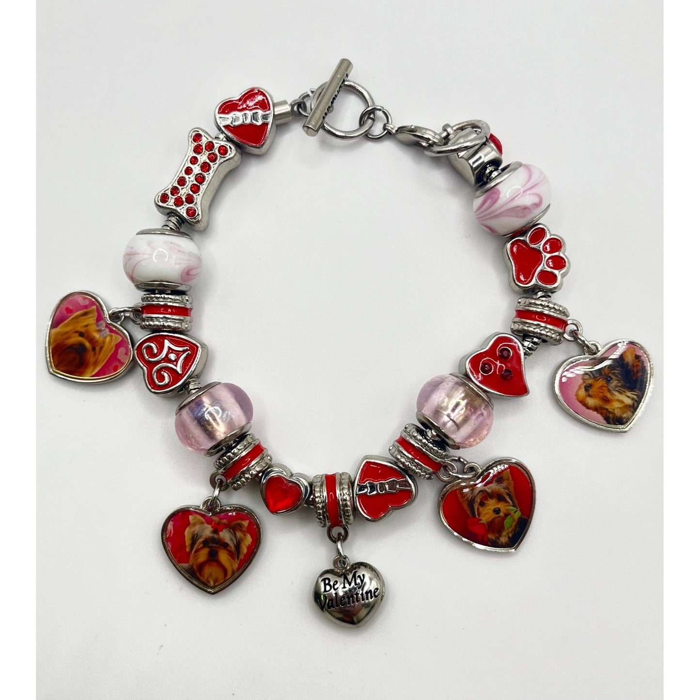 Willabee & Ward Yorkie Dog Lover Charm Bracelet February Base Metal Valentines