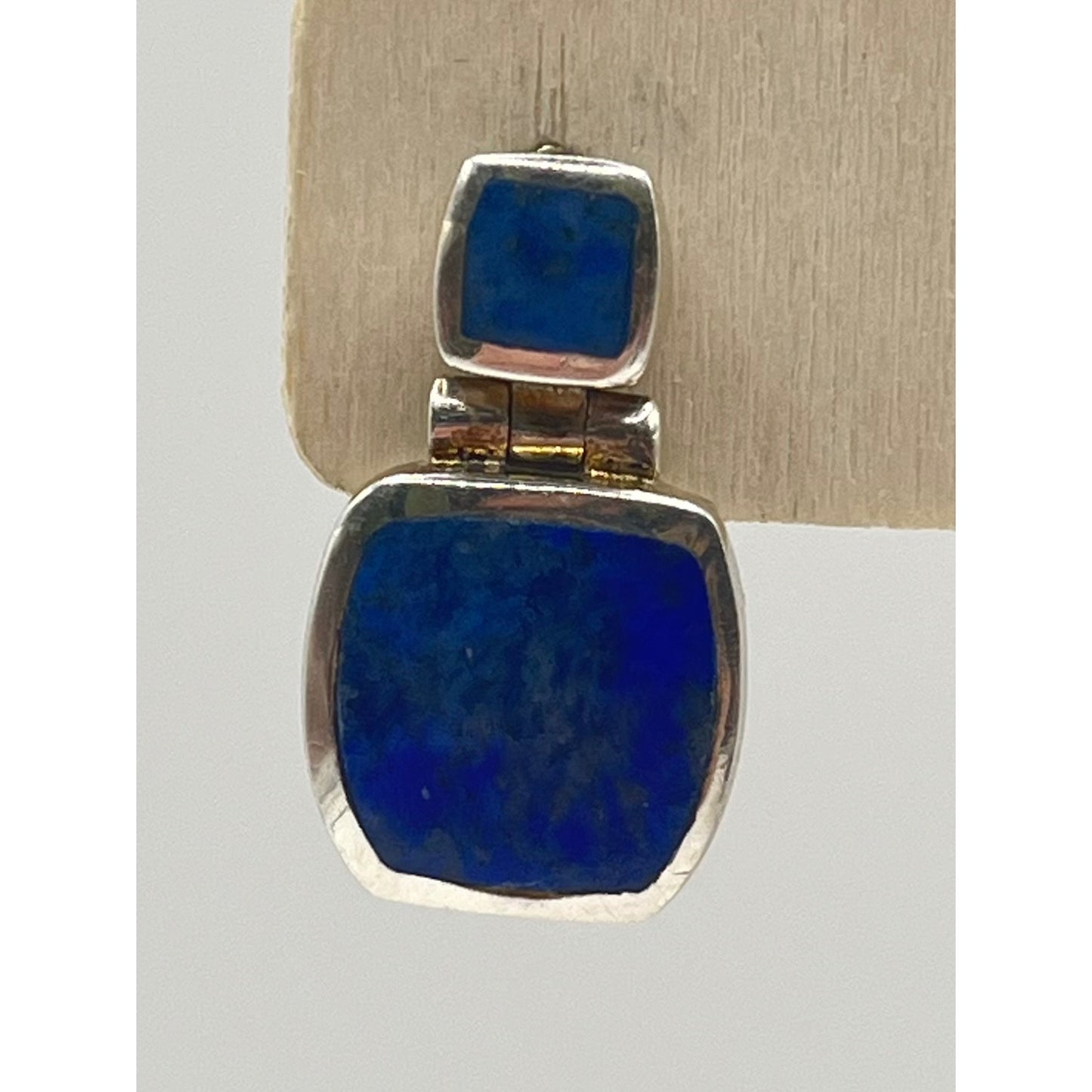 925 Sterling Silver Lapis Lazuli Drop Stud Earrings Blue Statement Southwestern