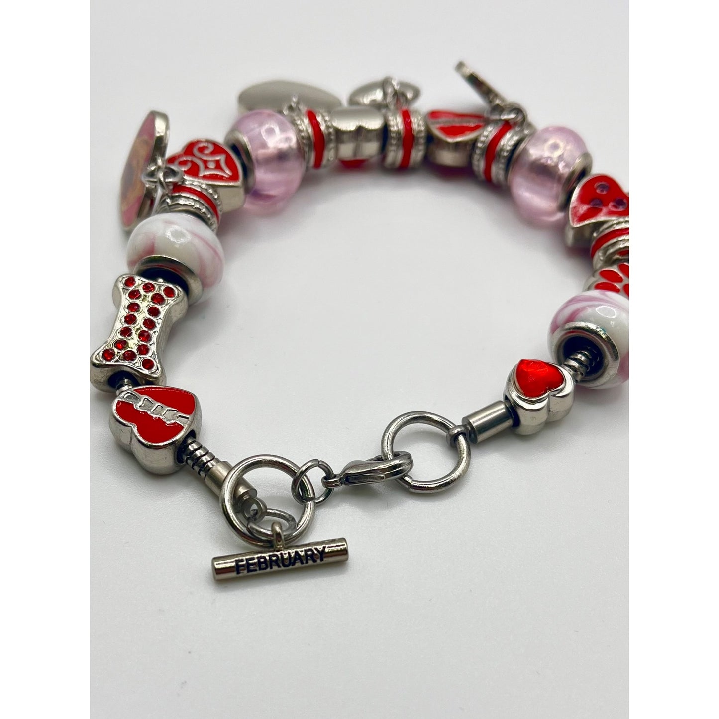 Willabee & Ward Yorkie Dog Lover Charm Bracelet February Base Metal Valentines