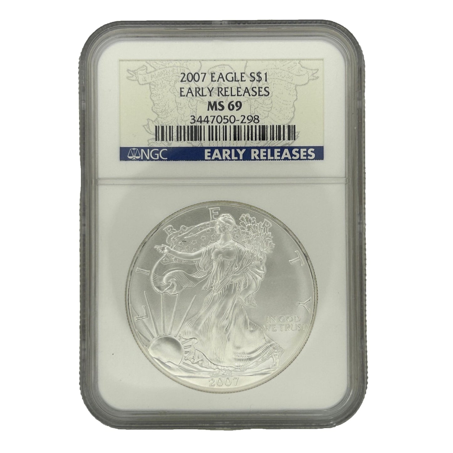 2007 American Silver Eagle $1 Coin NGC MS-69 Early Releases 3447050-298