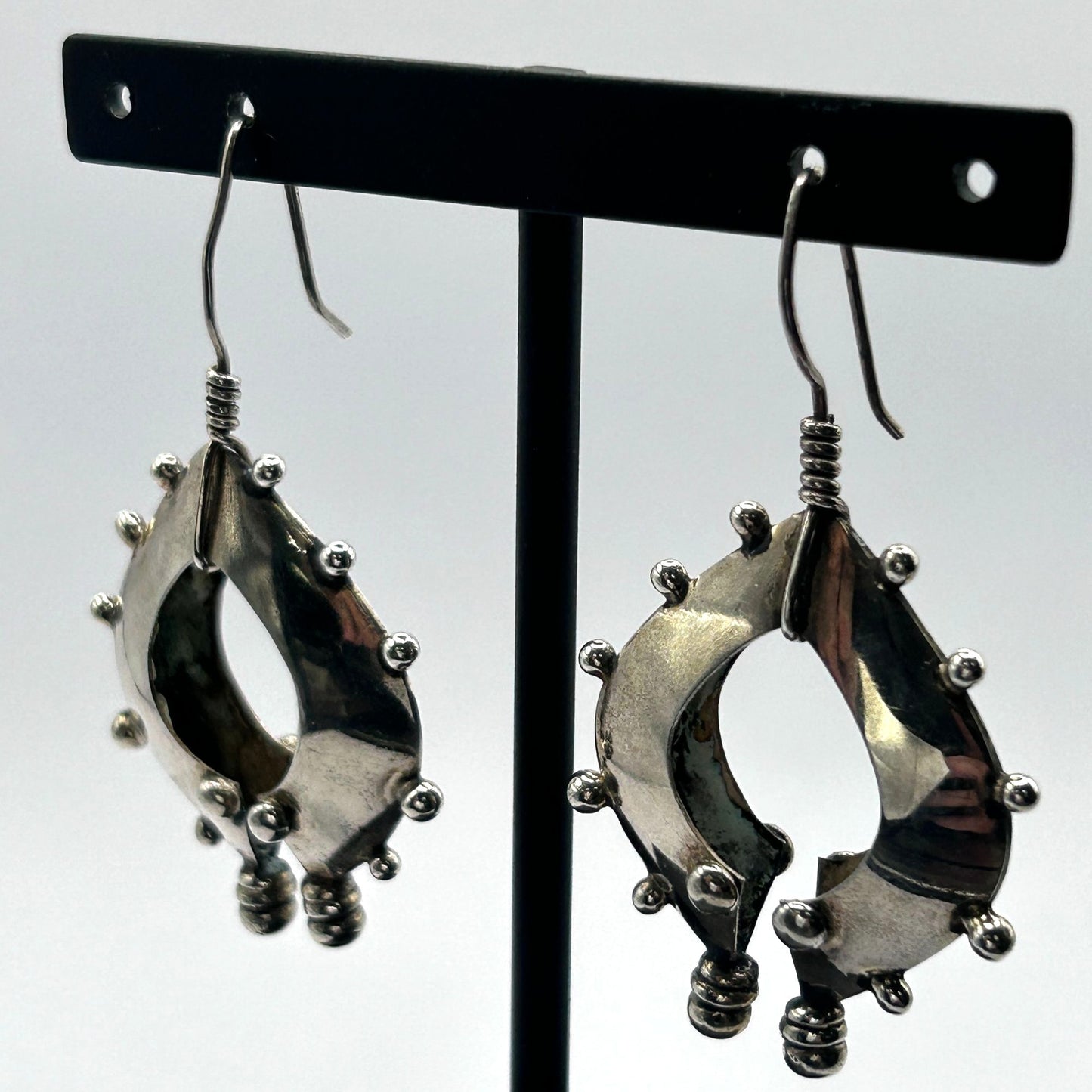 Vintage 1990s Handmade 925 Sterling Silver Sundance Earrings