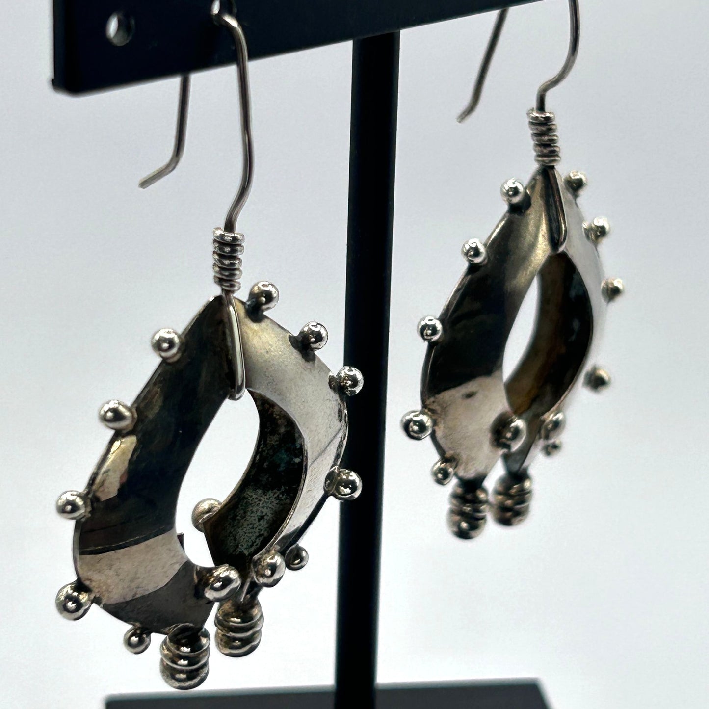 Vintage 1990s Handmade 925 Sterling Silver Sundance Earrings