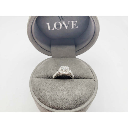 "Love" by Vera Wang 0.91 ctw Diamond Engagement Ring 14k White Gold Size 4.25