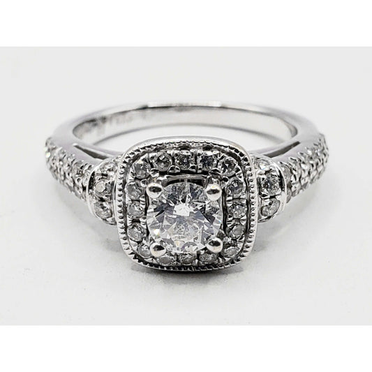 "Love" by Vera Wang 0.91 ctw Diamond Engagement Ring 14k White Gold Size 4.25