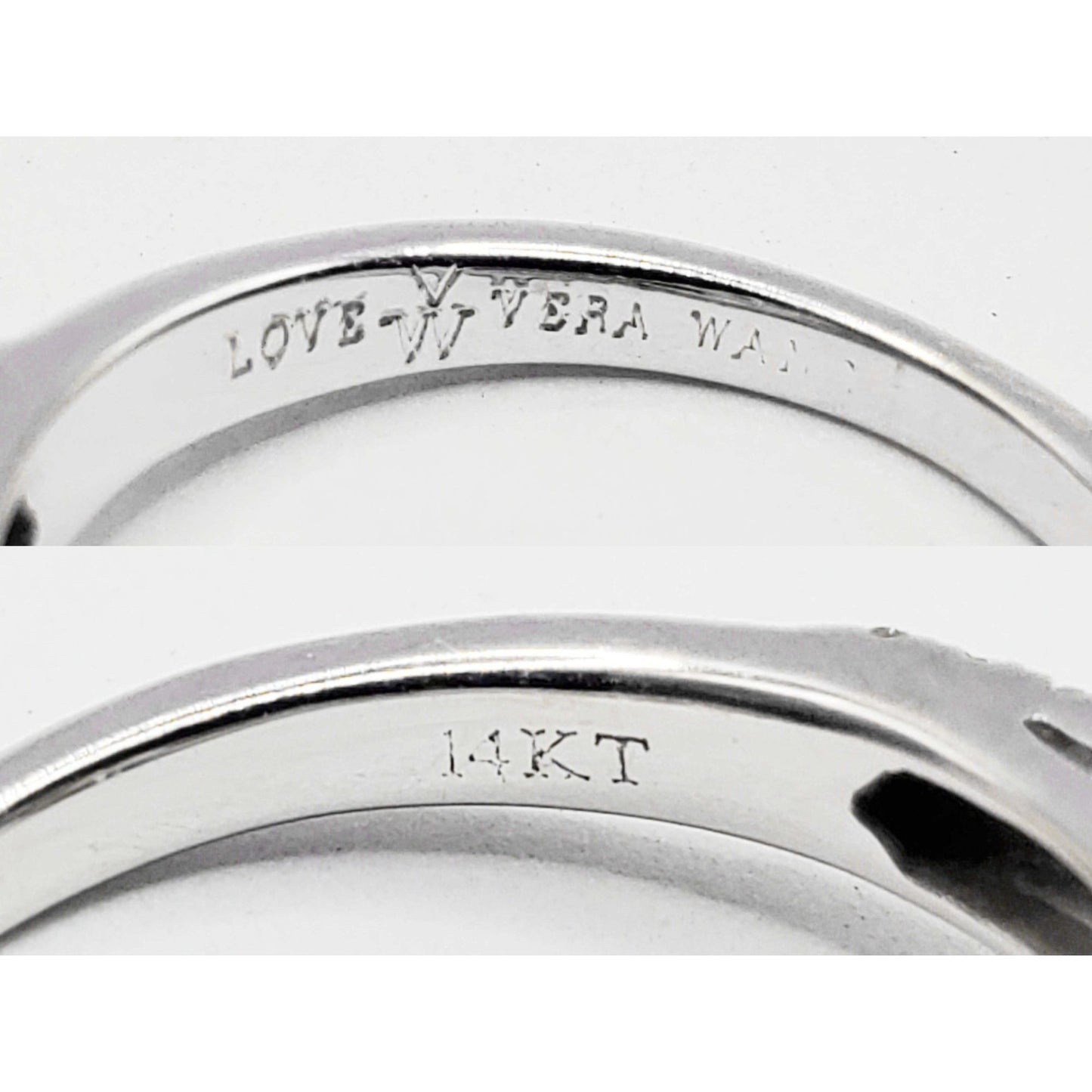"Love" by Vera Wang 0.91 ctw Diamond Engagement Ring 14k White Gold Size 4.25