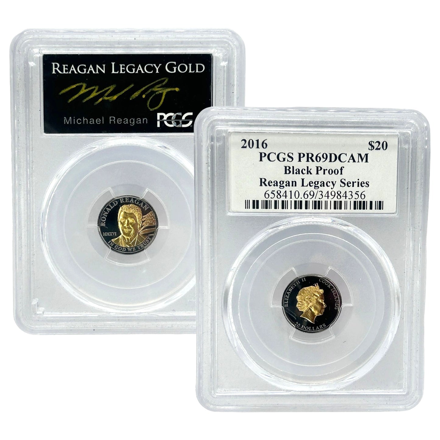 2016 $20 1/10oz .9999 Gold Ronald Reagan Legacy Gold PCGS PR69 DCAM - Black Proof