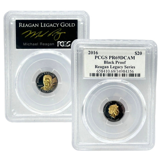 2016 $20 1/10oz .9999 Gold Ronald Reagan Legacy Gold PCGS PR69 DCAM - Black Proof