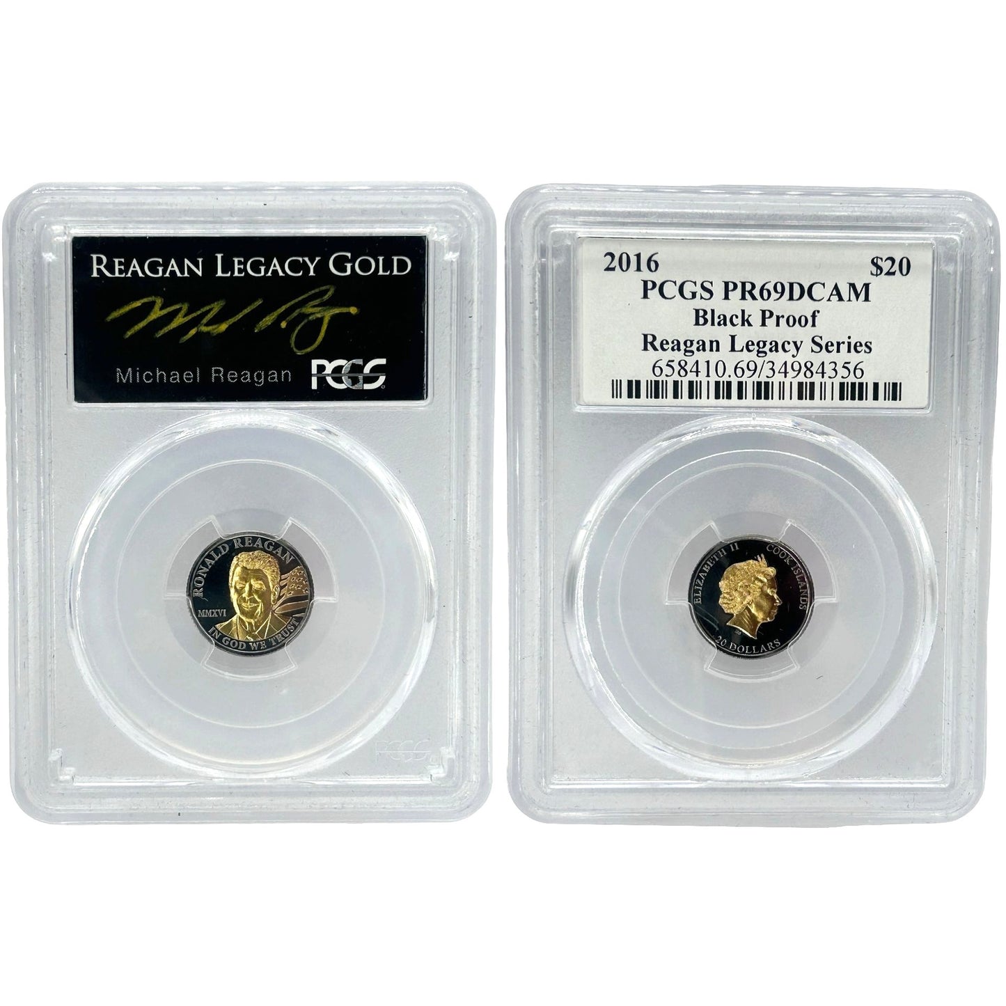 2016 $20 1/10oz .9999 Gold Ronald Reagan Legacy Gold PCGS PR69 DCAM - Black Proof