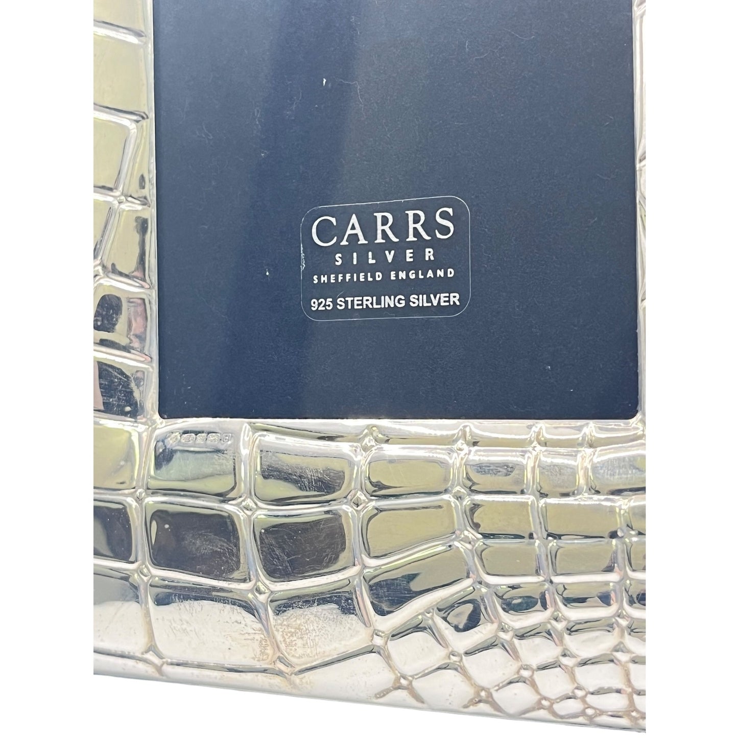 Carrs Picture Frame Sheffield England Sterling Silver Faux Alligator Square