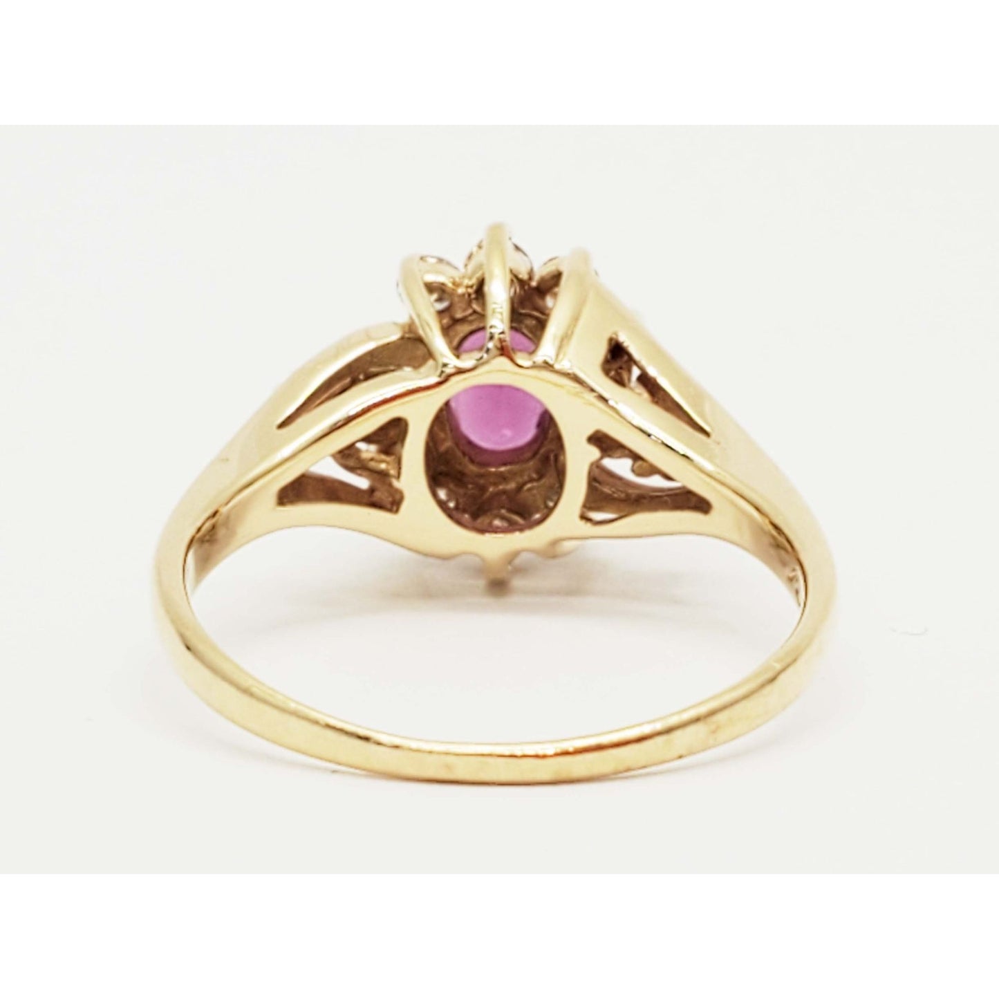 1.24 ctw Natural Ruby & Diamond Cocktail Filigree Ring 14k Gold Size 8.75