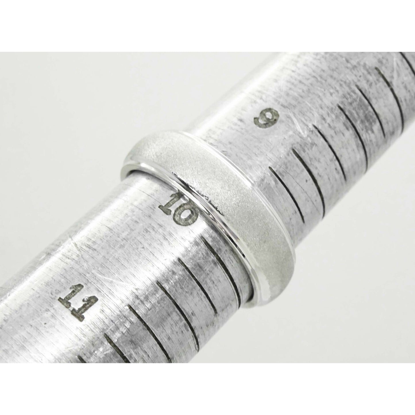 Men's 6mm Rounded Brushed Inlay Wedding Band Platinum Size 9.75