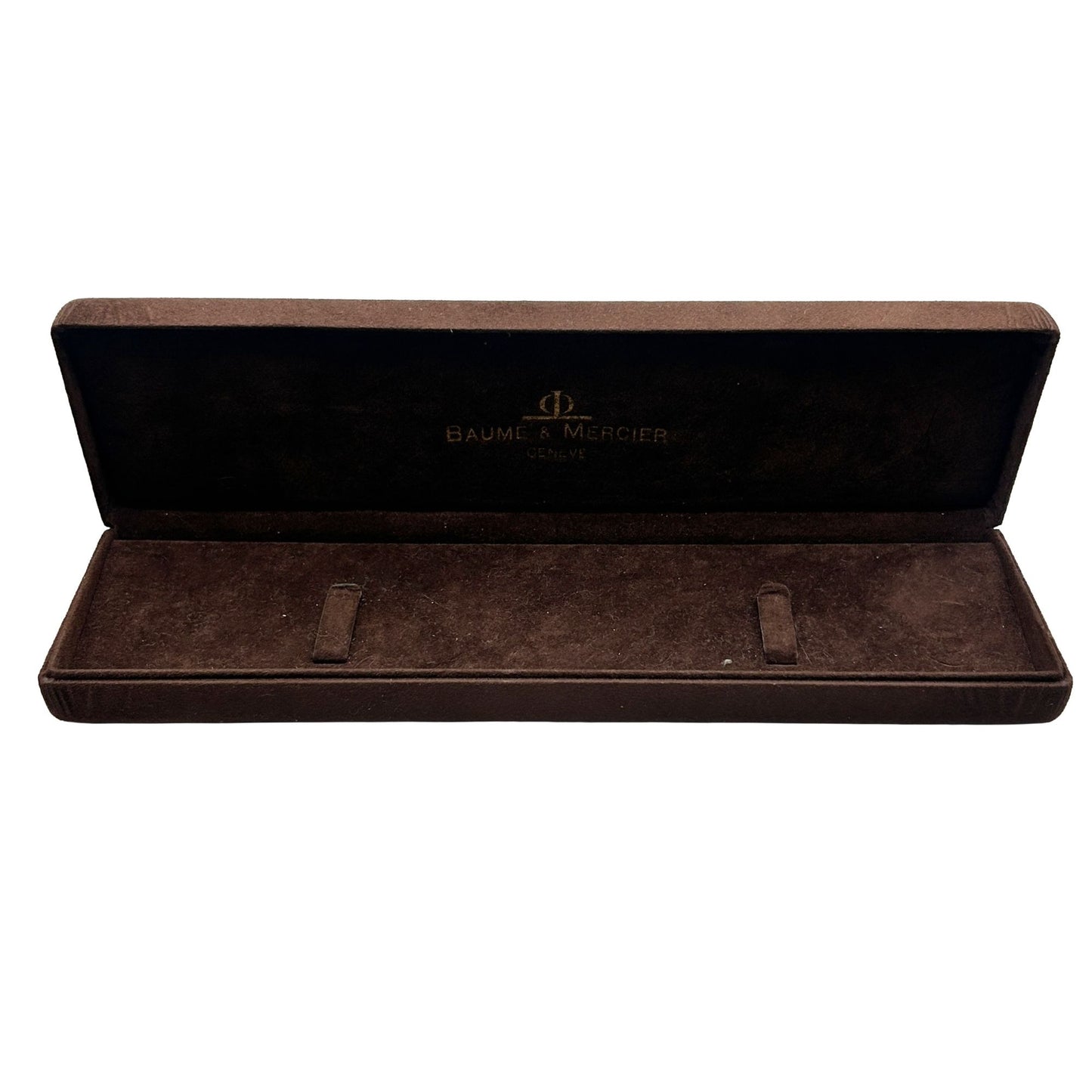 Vintage Brown Velvet Baume & Mercier Watch Box with Warranty + Papers (No Watch)