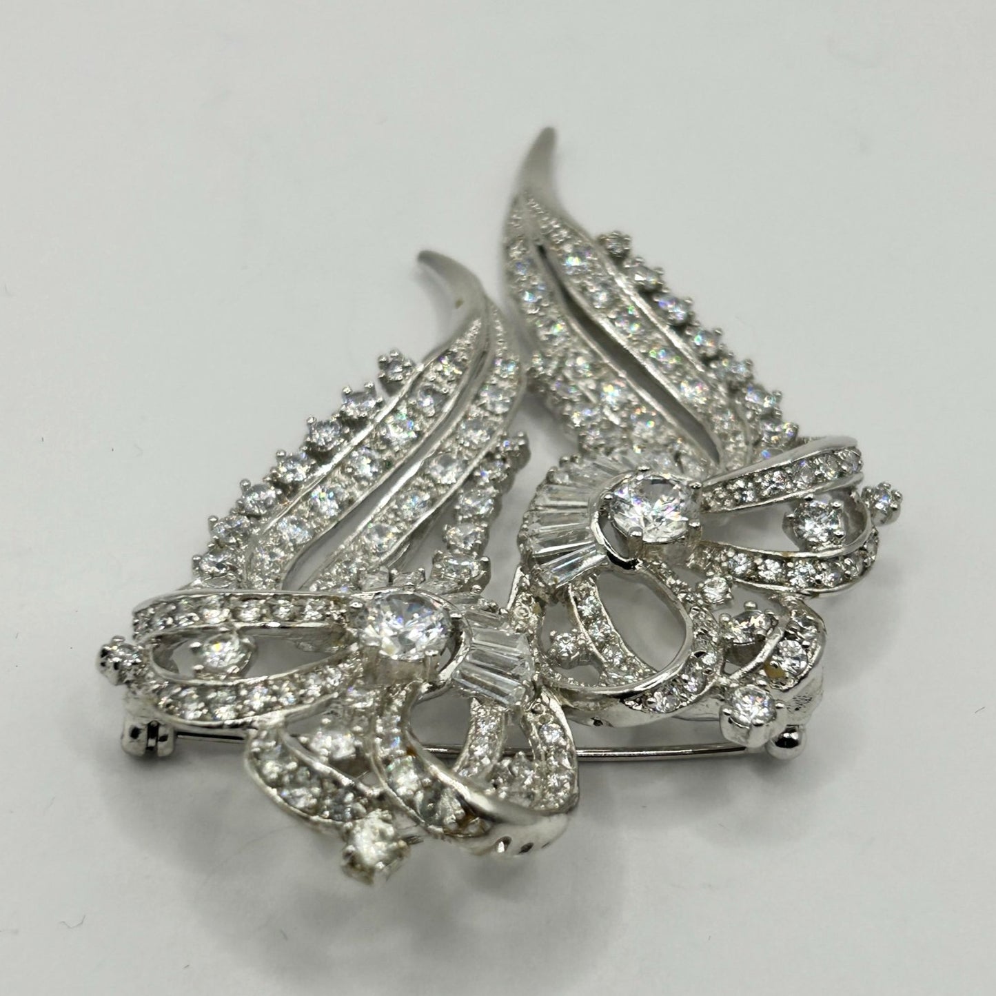 Nolan Miller Vintage Brooch Art Deco Pave Ice Rhinestone Flowers