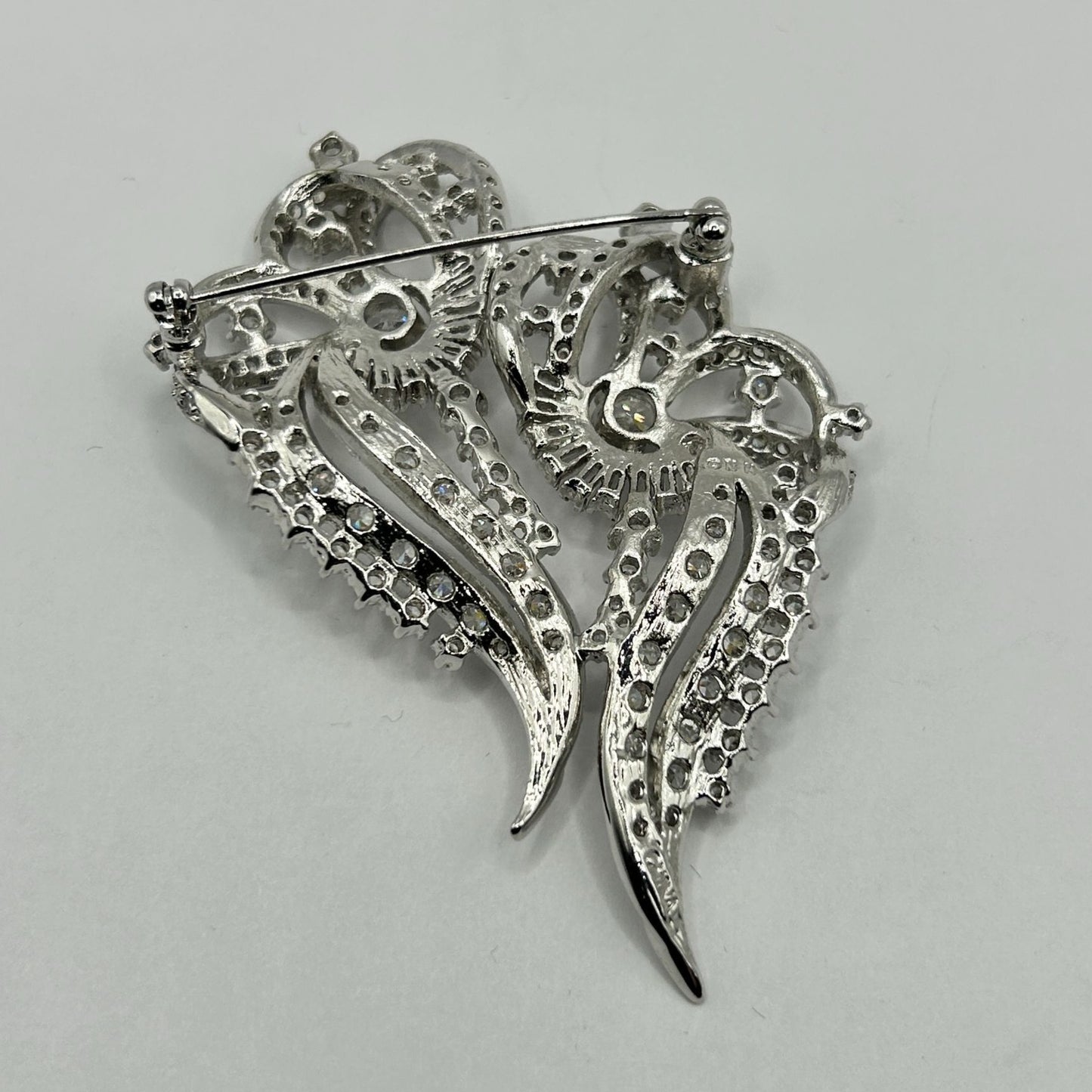 Nolan Miller Vintage Brooch Art Deco Pave Ice Rhinestone Flowers