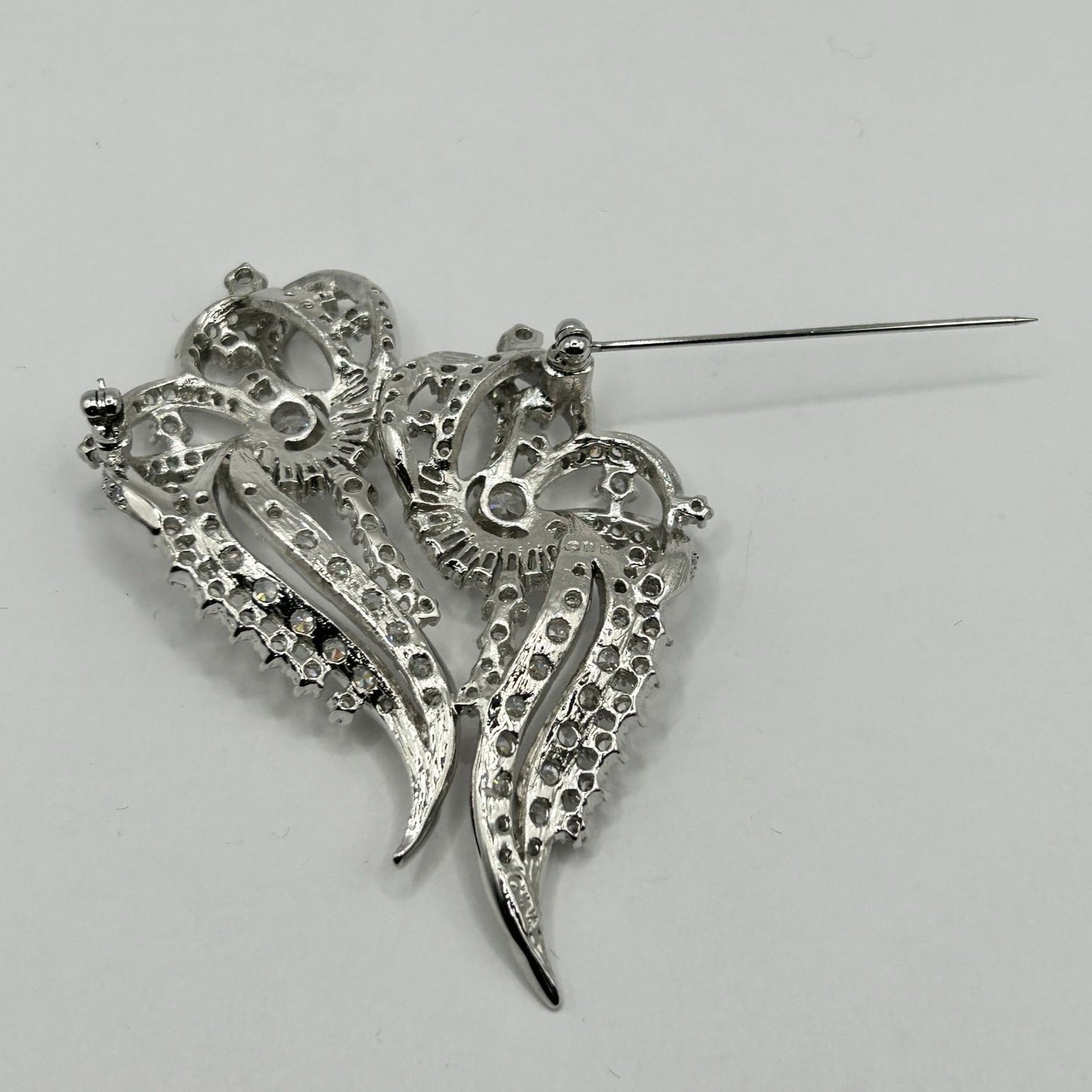 Nolan Miller Vintage Brooch Art Deco Pave Ice Rhinestone Flowers