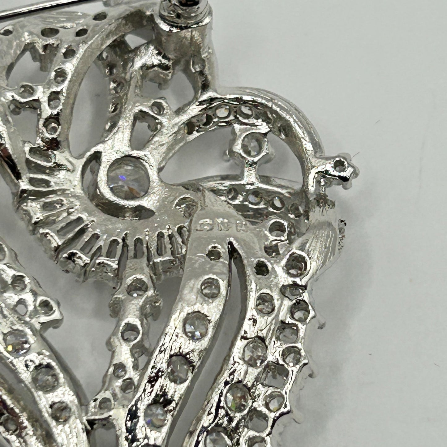 Nolan Miller Vintage Brooch Art Deco Pave Ice Rhinestone Flowers