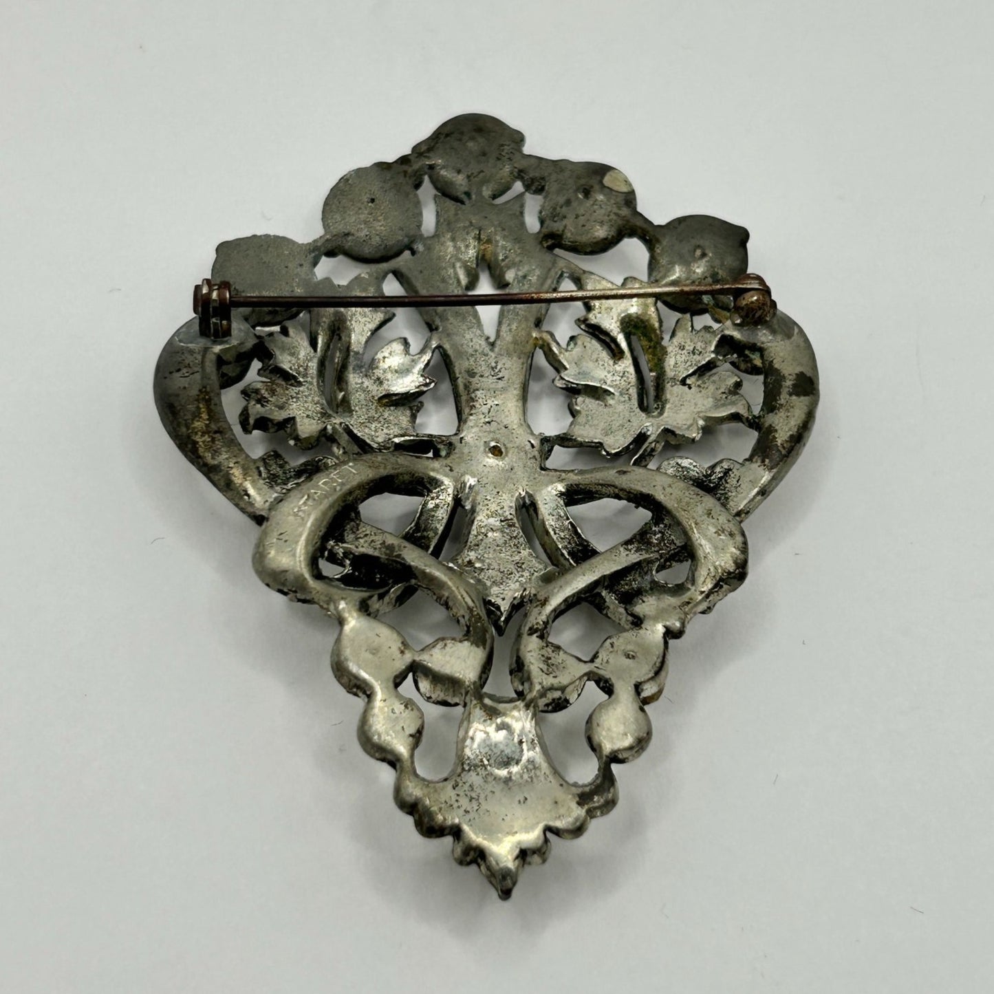 Vintage 1919 JR Wood Rhinestone Brooch