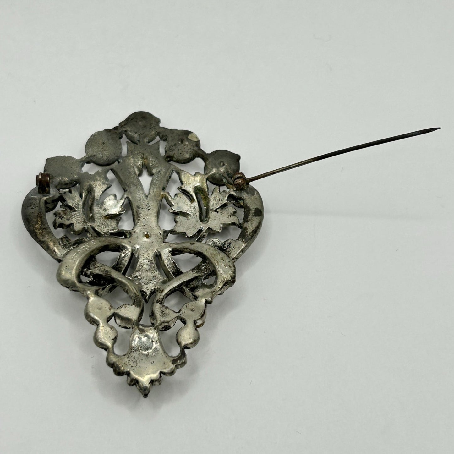 Vintage 1919 JR Wood Rhinestone Brooch